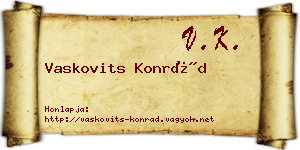Vaskovits Konrád névjegykártya